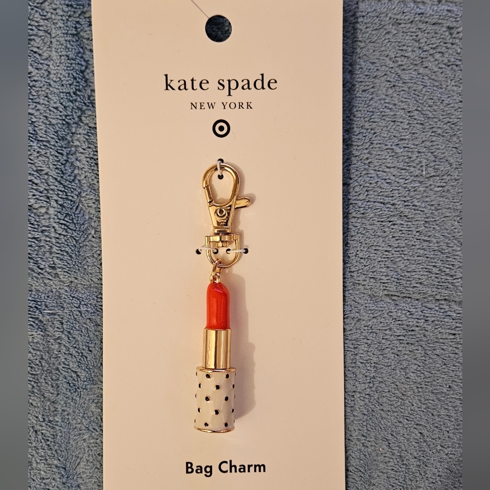 Kate Spade Polka Dot Lipstick Bag Charm Accessory, New